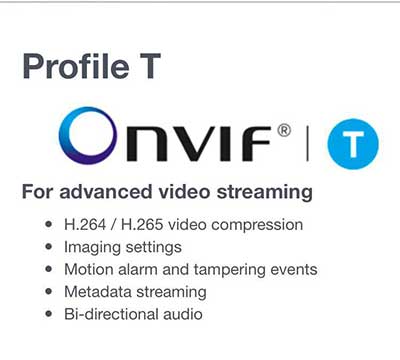 onvif پروفایل t برای استفاده در دوربین 